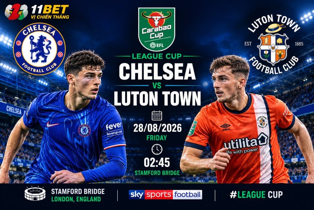11BET Nhận định bóng đá trận đối đầu giữa Chelsea và Luton Town diễn ra vào lúc 01h30 ngày 28/08
